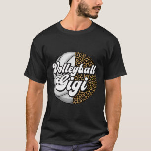 Volleyball Gigi Leopard Grandma Gigi Of A Volleyba T-Shirt