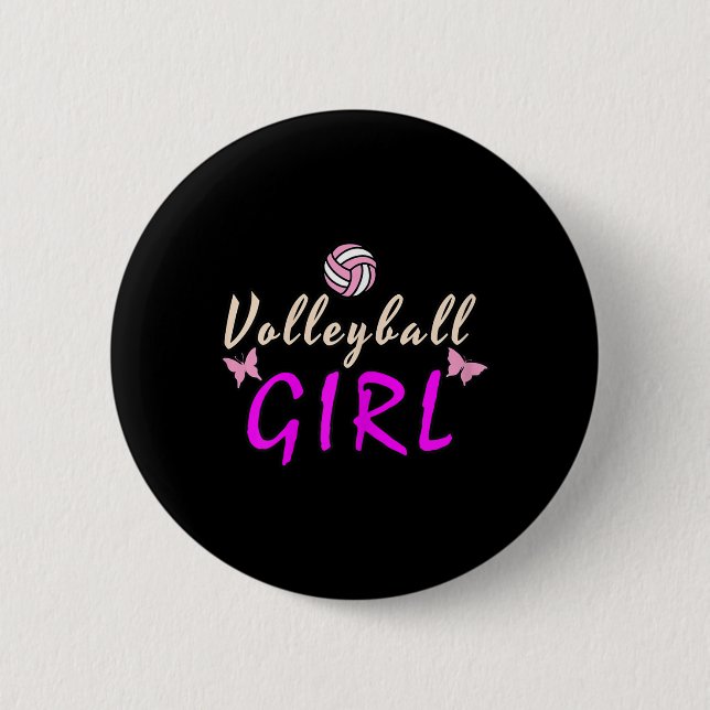 Volleyball Girl  2 Inch Round Button (Front)