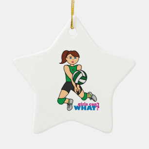 Volleyball Girl Ceramic Ornament