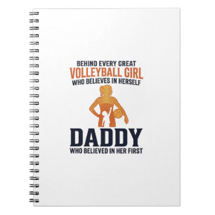 Volleyball Girl Daddy Vintage Engraving Shirt Desi Notebook
