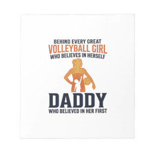 Volleyball Girl Daddy Vintage Engraving Shirt Desi Notepad