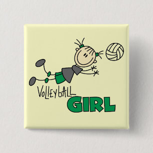 Volleyball Girl Tshirts and Gifts 2 Inch Square Button