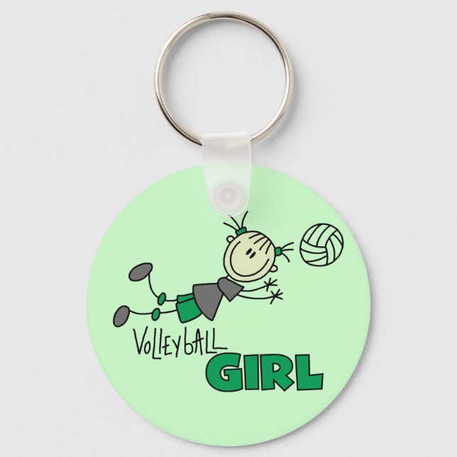 Volleyball Girl Tshirts and Gifts Keychain (Front)