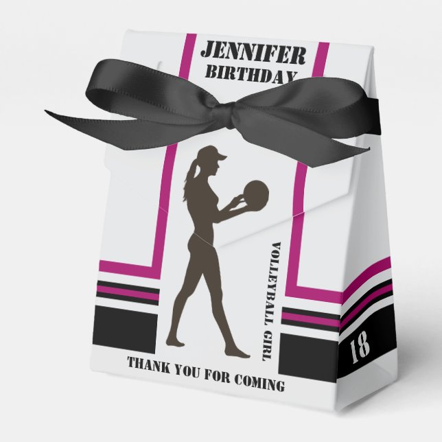 Volleyball Girl, Volleyball Player Gift, Birthday  Favor Box (Front Side)