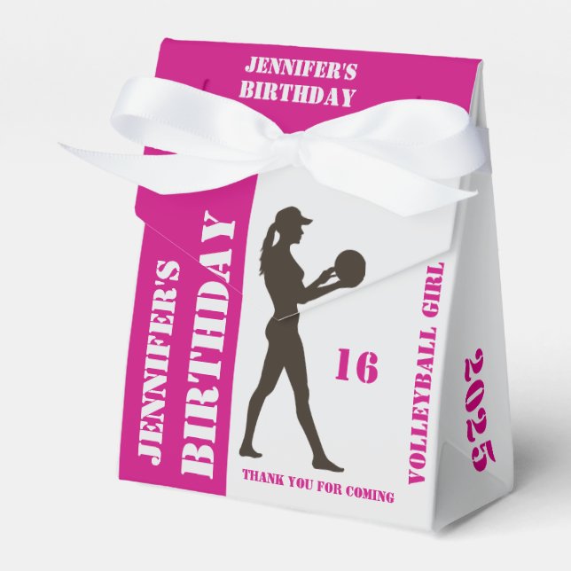 Volleyball Girl, Volleyball Player Gift, Birthday Favor Box (Front Side)