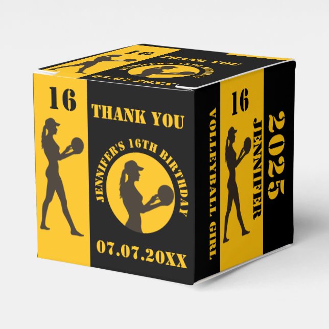 Volleyball Girl, Volleyball Player Gift, Birthday Favor Box (Front Side)