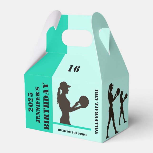 Volleyball Girl, Volleyball Player Gift, Birthday Favor Box (Front Side)