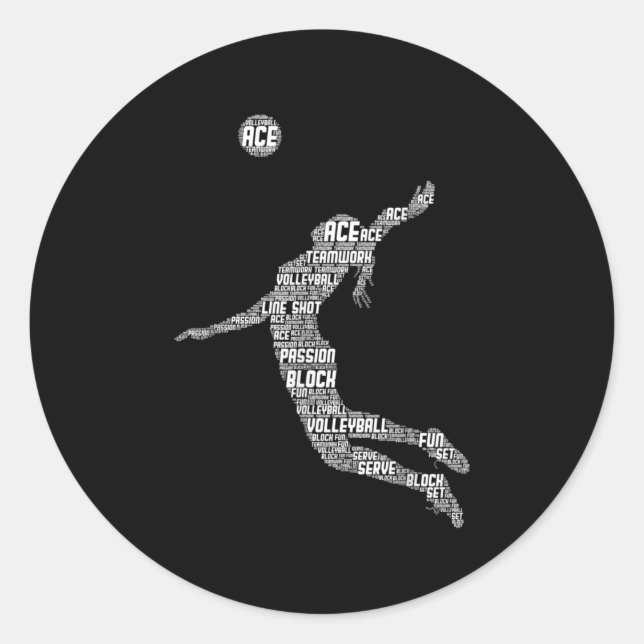 Volleyball Girl Women Youth Player  Classic Round Sticker (Front)