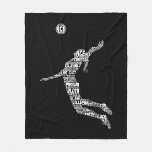 Volleyball Girl Women Youth Player  Fleece Blanket