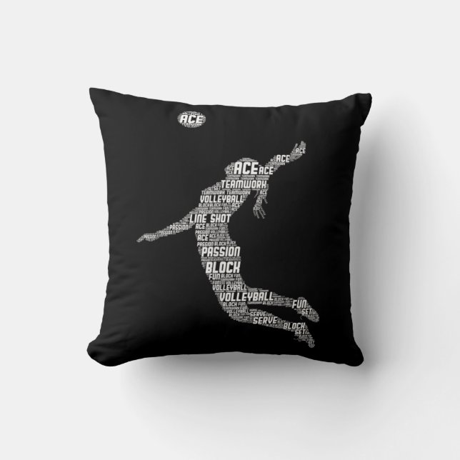 Volleyball Girl Women Youth Player  Throw Pillow (Front)