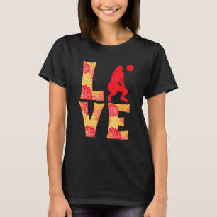 Volleyball Girls Floral Love T-Shirt