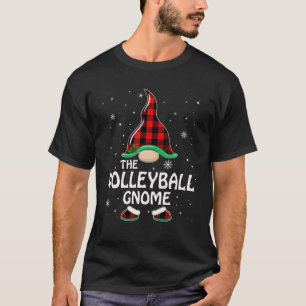 Volleyball Gnome Buffalo Plaid Matching Family Chr T-Shirt