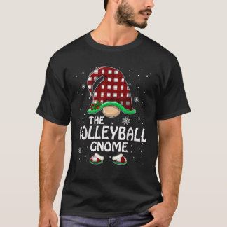 Volleyball Gnome Buffalo Red Plaid Matching Family T-Shirt