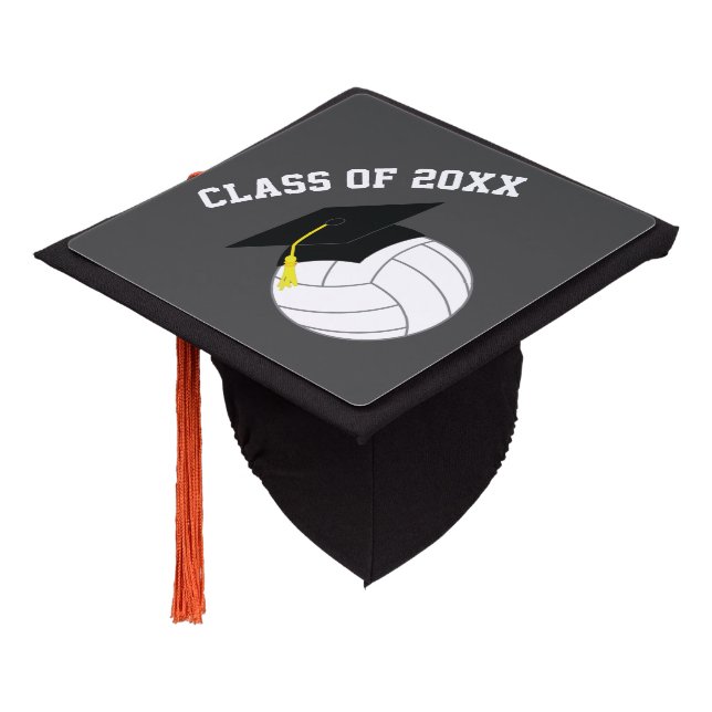 Volleyball Graduation Sports Grey Cap Topper (Angled)