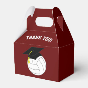 Volleyball Graduation Sports Maroon Favor Box