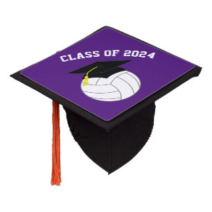 Volleyball Graduation Sports Purple Cap Topper
