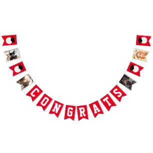 Volleyball Graduation Sports Red Bunting Flags