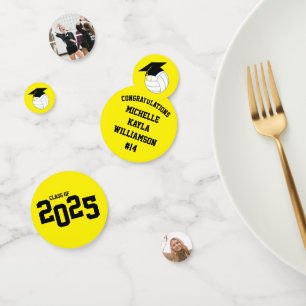 Volleyball Graduation Sports Yellow Confetti