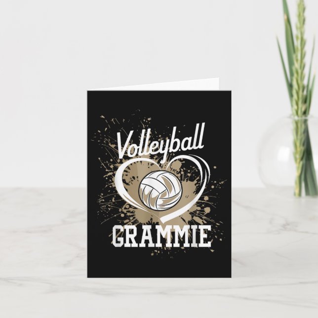 Volleyball Grammie Heart Volleyball Player  Card (Front)