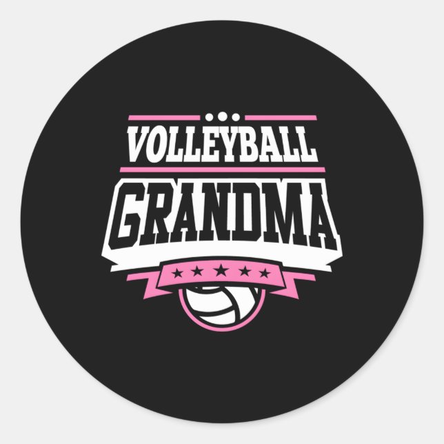 Volleyball Grandma Classic Round Sticker (Front)