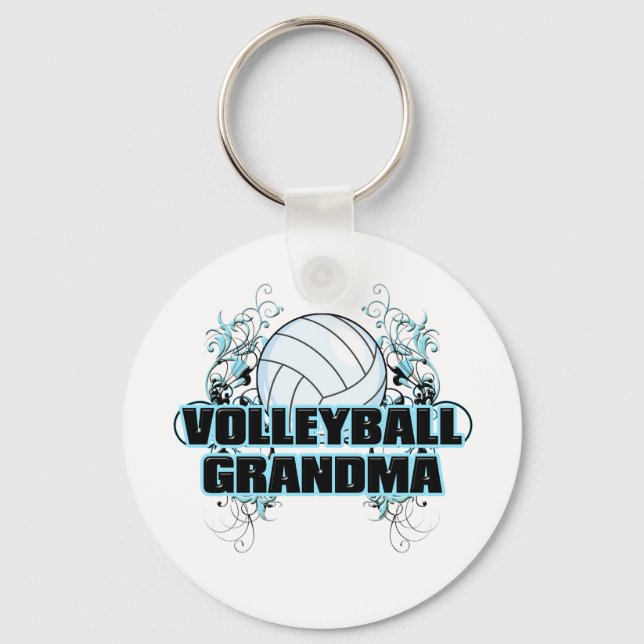 Volleyball Grandma (cross).png Keychain (Front)