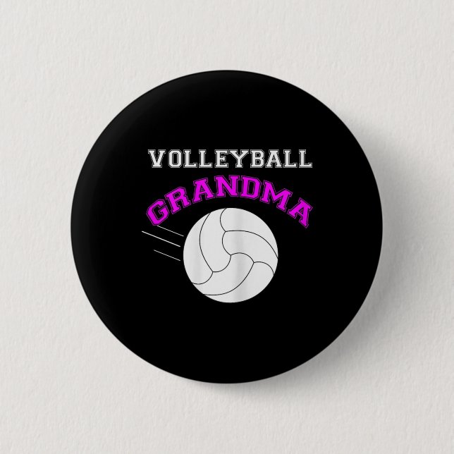 Volleyball Grandma  Support 2 Inch Round Button (Front)