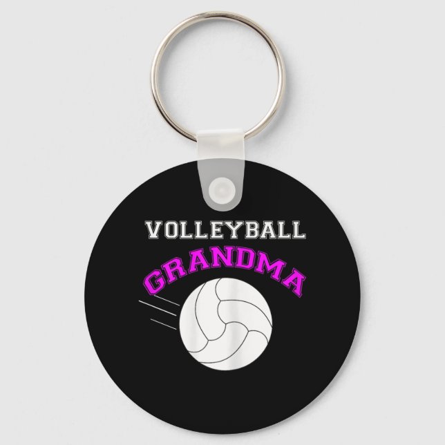 Volleyball Grandma  Support Keychain (Front)