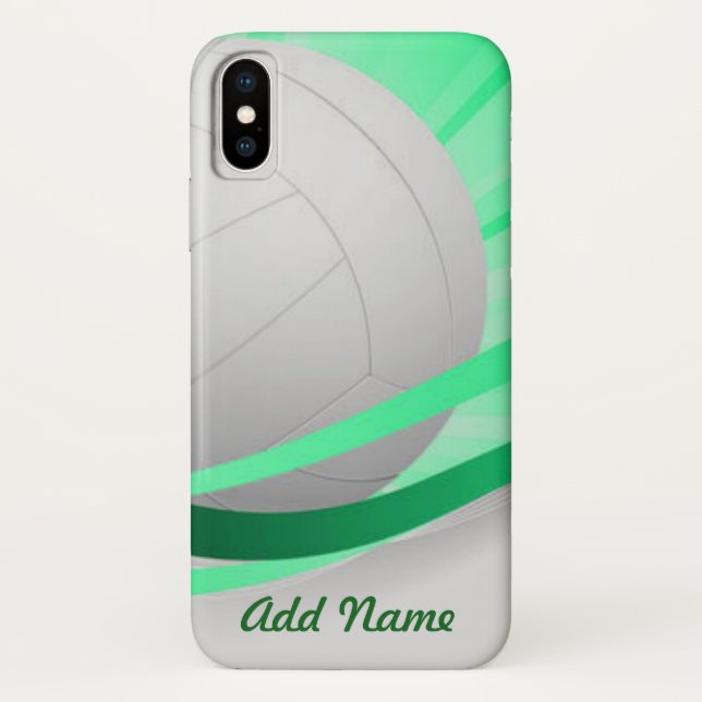 Volleyball Green Customize Personalize Case-Mate iPhone Case (Back)