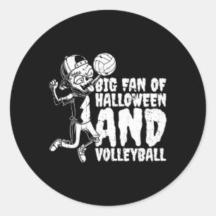 Volleyball Halloween Classic Round Sticker