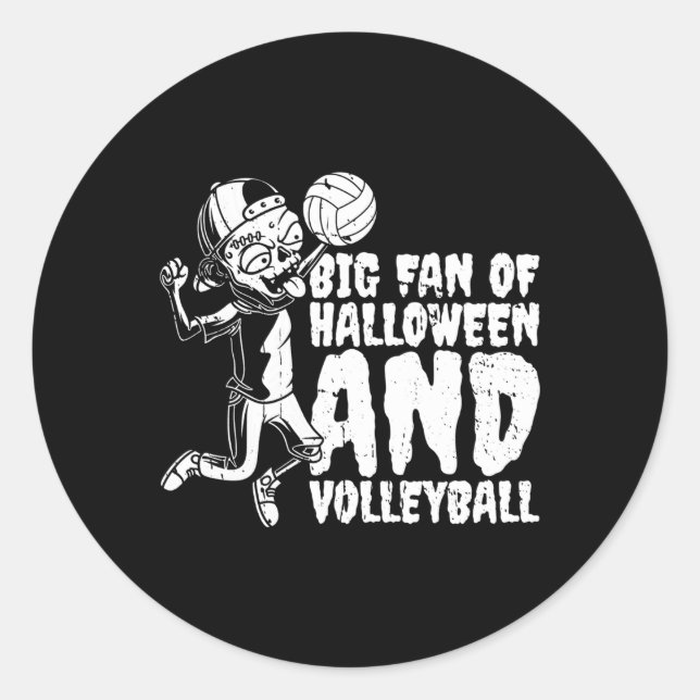 Volleyball Halloween Classic Round Sticker (Front)