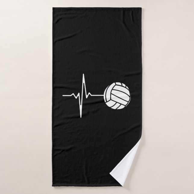 Volleyball Heartbeat Bath Towel (Bath Towel)