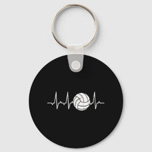 Volleyball Heartbeat Cute Fun  Keychain