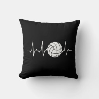 Volleyball Heartbeat Cute Fun Throw Pillow
