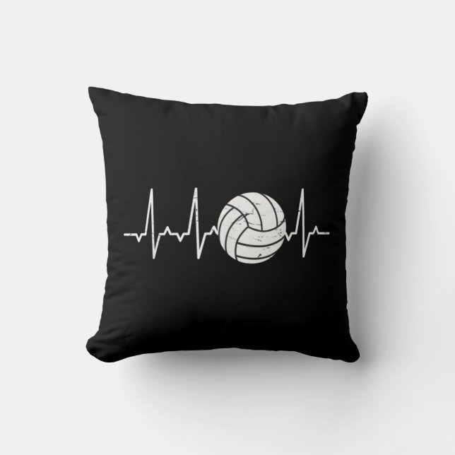 Volleyball Heartbeat Cute Fun  Throw Pillow (Front)