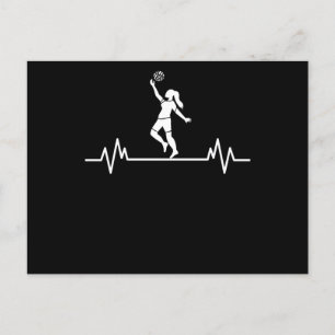 Volleyball Heartbeat Funny Volleyball Sport Gift Postcard