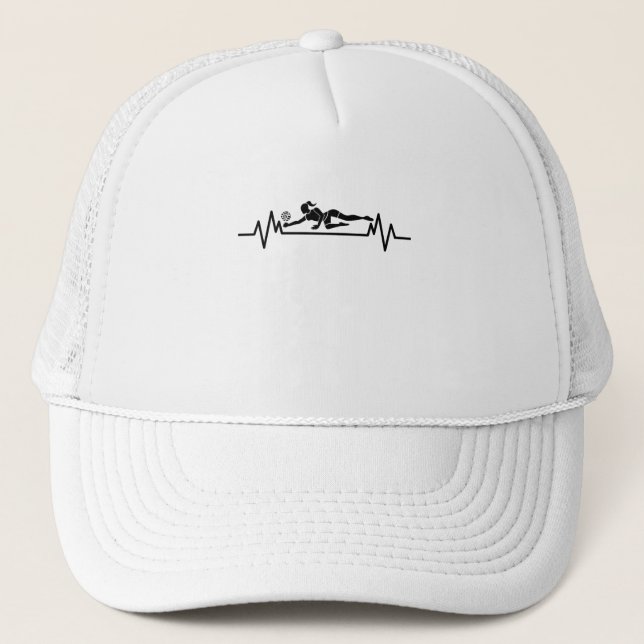 Volleyball Heartbeat Funny Volleyball Sport Gift Trucker Hat (Front)