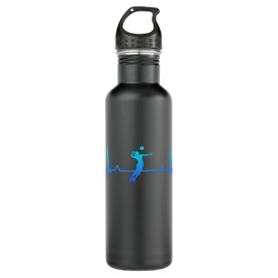Volleyball Heartbeat Line Womens Gift 710 Ml Water Bottle