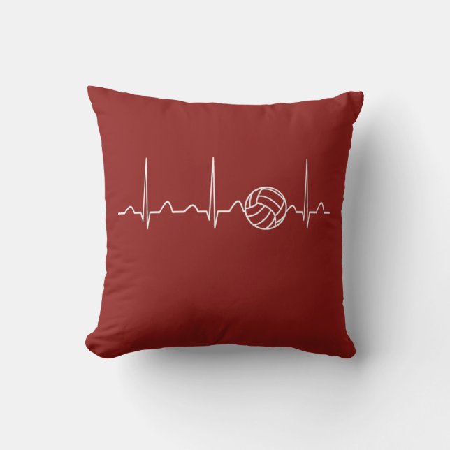 VOLLEYBALL HEARTBEAT THROW PILLOW (Front)