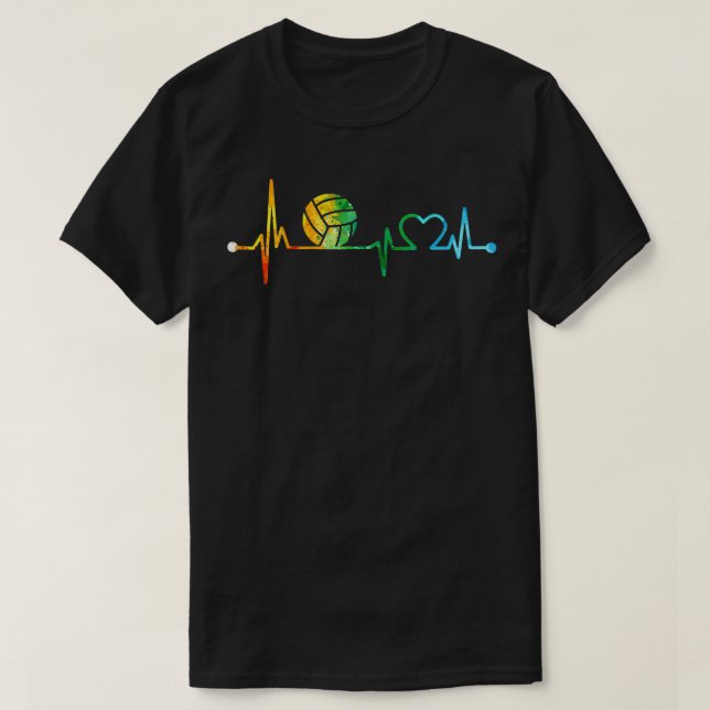 VOLLEYBALL HEARTBEAT WATERCOLOR 1 T-Shirt (Design Front)