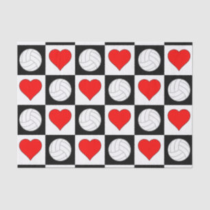 Volleyball Hearts Love Gift Wrapping Tissue Paper