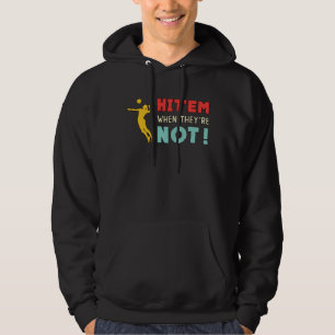 Volleyball Hit'em When They're Not Retro Player Hoodie