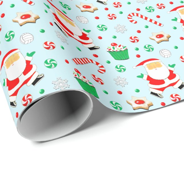 Volleyball Holiday Gift Wrapping Paper (Roll Corner)