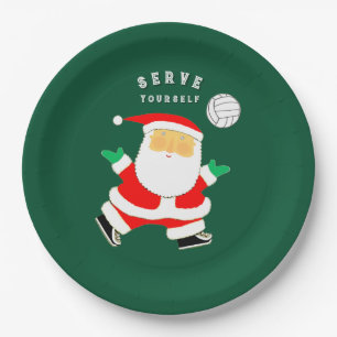 Volleyball Holiday Party Paper Plate