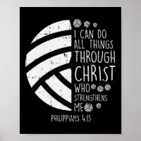 Volleyball i can do things Bible Verse God Jesus G