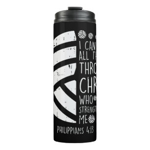 Volleyball i can do things Bible Verse God Jesus G Thermal Tumbler