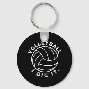 Volleyball I Dig It Fun  Keychain