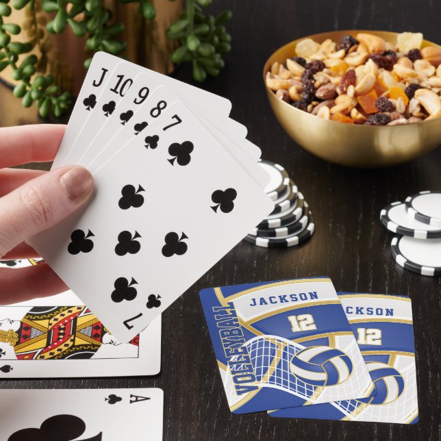 Volleyball 🏐 in Blue and White Playing Cards (In Situ)