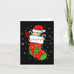 Volleyball In Christmas Socks Funny Santa Volleyba Card