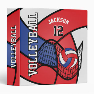 Volleyball in Red, White and Blue Binder