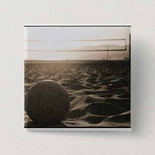 Volleyball in the Sand 2 Inch Square Button
